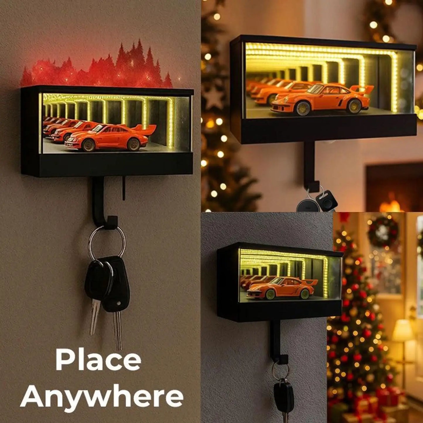 Car Garage Keychain Hanger With LED