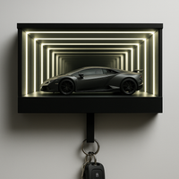 Car Garage Keychain Hanger With LED